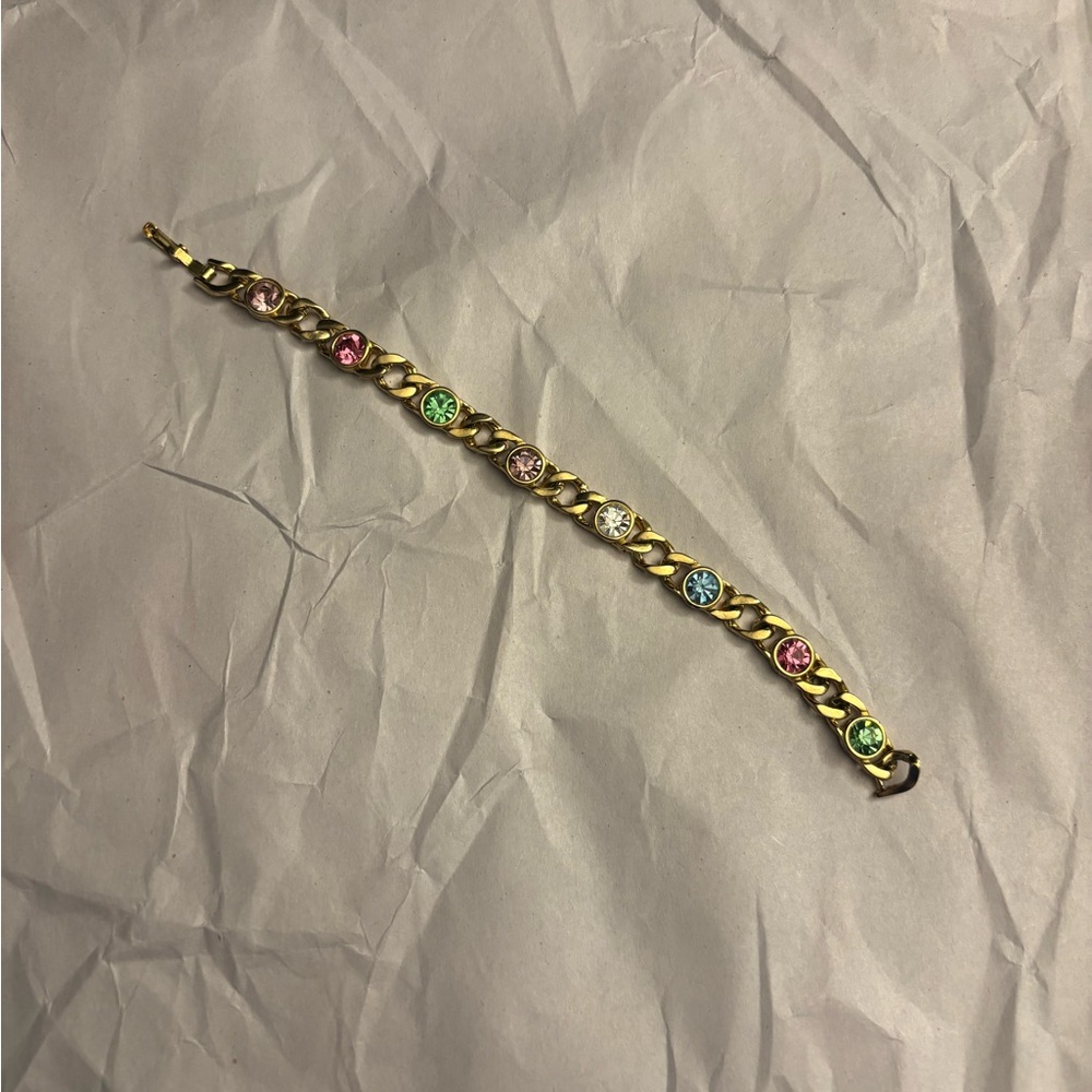 Gold Multicolor Gemstone Bracelet